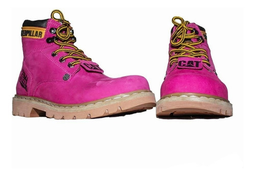 Bota Caterpillar Infantil Trilha Coturno Rosa Em Couro | Mercado Livre