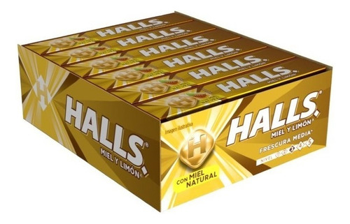 Halls Caja Caramelos Macizos X12 Piezas Miel Y Limón 302.4g