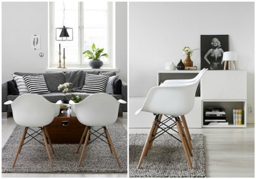 Juego De Dos Sillas Eames Con Posabrazo