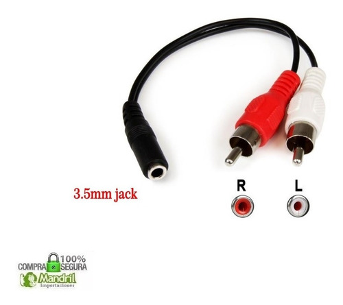 Imagen 1 de 5 de Cable Audio Rca Jack 3.5mm Hembra Rojo Blanco Auxiliar