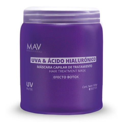 Mascara Uva Y Hialuronico Efecto Btx 1kg Mav Baño De Crema