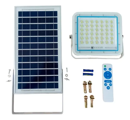 Luminária Refletor Led 100w Solar Prova D'água Holofote Carcaça Branco