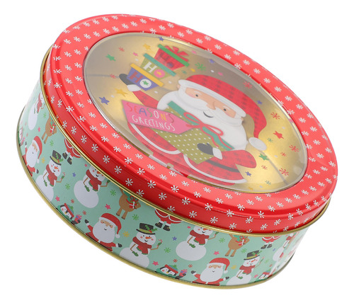 Recipiente De Hojalata Con Tapa, Lata Para Galletas Navideña