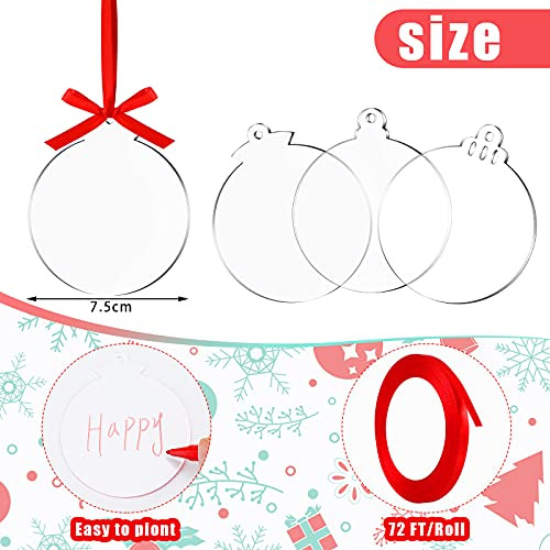 30 Adornos De Navidad De Acrílico Transparente De 3.0 ...