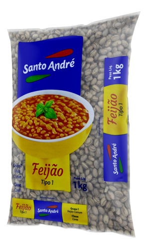 Feijão carioca cores Santo André em pacote sem glúten 1 kg