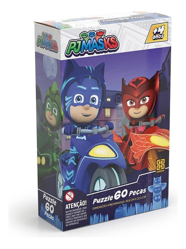 Puzzle 60 Peças Pj Masks Grow