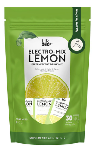 Life360+ Electro-mix Effervescent Drink Limón 30 Sobres