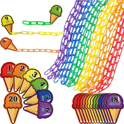 Rainbow Toyfrog Chain Link Math Manipulatives - 240 C-clip C