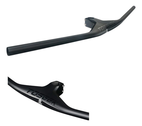 Guidão De Bicicleta Mtb Toseek Integrado Carbon 760 Cor Preto - 760mm X 70mm - Diâmetro De 28.6mm