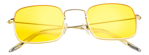 Gafas De Sol Amarillas Con Marco Cuadrado Retro, Gafas Creat