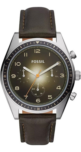 Reloj Fossil Wilkin Bq2628 Cuero Verde Hombre Informal