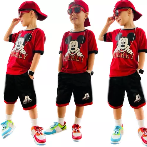 Conjunto Masculino Infantil Social Mickey - 04-06 Anos