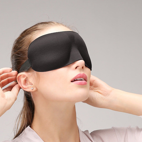 Antifaz Para Dormir 3d Negro Ajustable 1