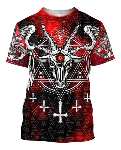 Camisetas Con Estampado 3d De Calavera, Ángel Y Demonio