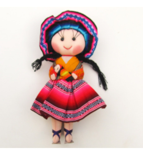 Muñeca Chola Boliviana Aguayo De 30cm En Mamakolla