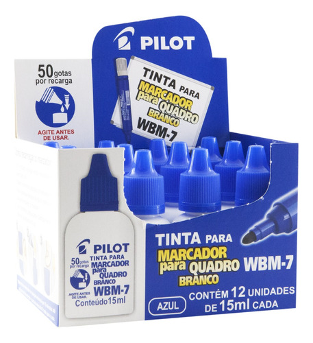 Tinta Marcador Quadro Branco Pilot Wbm-7 Kit Com 6 Caixas