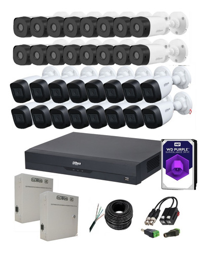 Kit 32 Camaras 5mp 16 Audio Dvr Wizsense Dahua Balun Utp 4tb