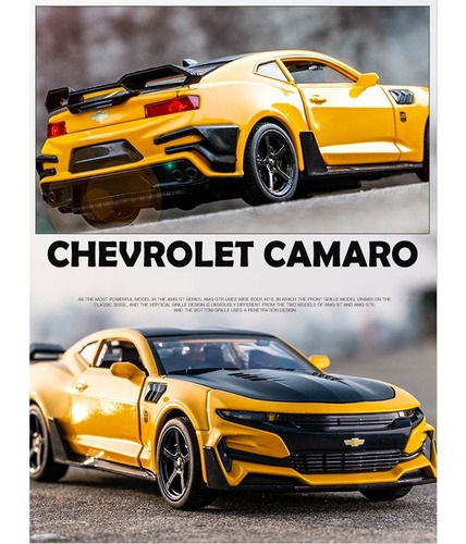 Imagen 4 de 7 de Chevrolet Camaro Miniatura Metal Autos Luces Y Sonido 1:32