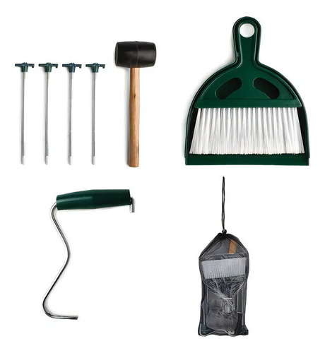 Set De Camping Coleman Estacas Martillo Pala Escoba Bentanco Color Negro