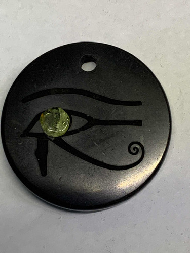 Dije Shungite Ojo De Horus  Piedra Inteligente Con Olivino