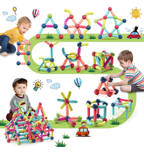 128 Piezas De Bloques De Construcción Educativos For Niños,