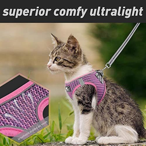 Arnês para gatos com coleira, sem escape, à prova de vazamentos