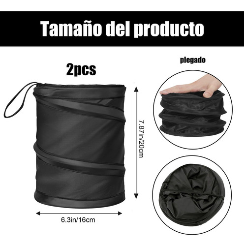 Bote Basura Con Tapa De Bolsa, 2 Pcs De Bote Basura Plegable