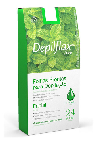 Papel Para Depilação Folhas Depilatórias Hortelã Depilflax