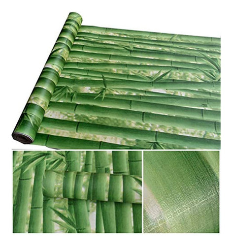Papel De Contacto De Bambu Verde Revestimiento De Estante A