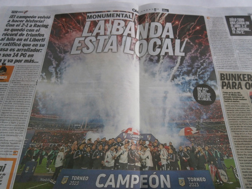 River Campeon Liga 2023 - Ole Y Poster Con La Copa (Usado)