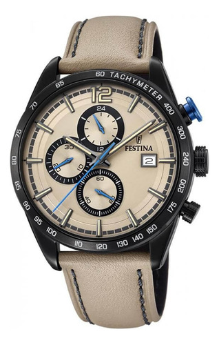 Reloj Festina F20344.1 Para Hombre Cronografo Malla De Cuero