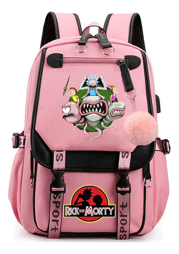 Mochila Escolar De Dibujos Animados De Rick Y Morty For Jóv