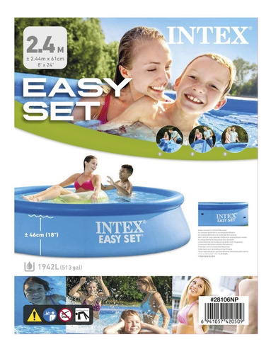 Piscina Inflavel Easy Set 1.942 Litros Intex 28106 Cor Azul