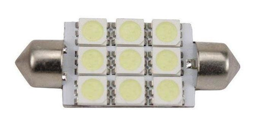 Lâmpada Led Torpedo 41mm 12v 9smd5050 Branca 9 Leds Par