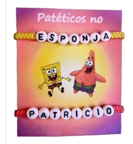 Dúo Pulseras Bob Esponja Y Patricio Mejores Amigos Bff