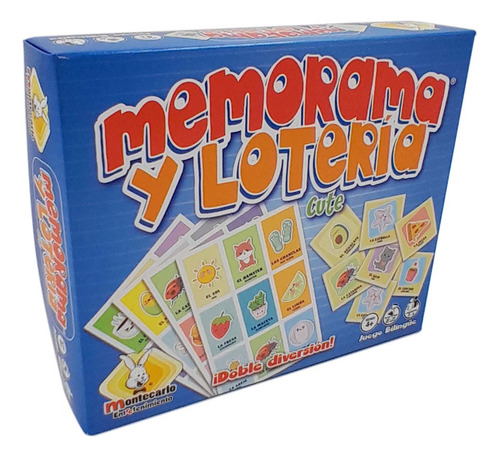 Memorama Loteria Cute Bilingue Juego Memoria Kawai