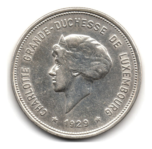 Luxemburgo 5 Francos 1929 Plata