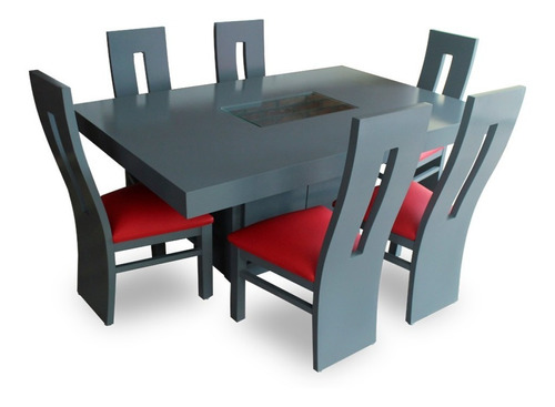 Comedor Minimalista Mod Malta 6 Sillas Moderno