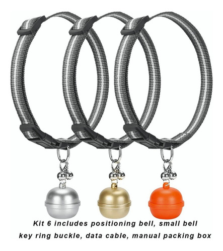 Kit 6 Collar De Mascota Rastreador De Posicionamiento Multif