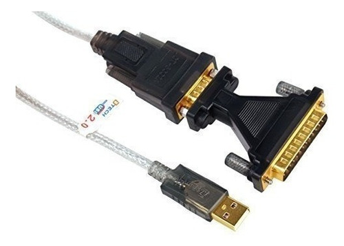 Dtech 6 Pies Usb A Rs232 Db9db25 Cable Adaptador De Puerto S