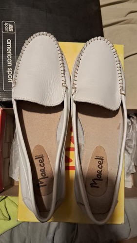 Mocasin Marcel Calzado Blancos T 38 Zapato Mujer Dama Señora