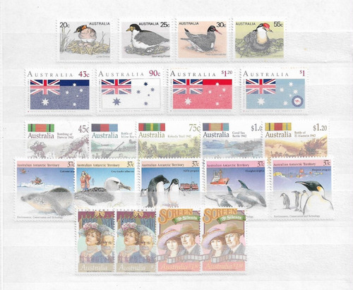 Imagen 1 de 1 de Lote Estampillas De Australia En Series Nuevas 1965
