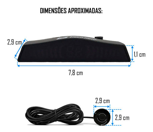 Sensor de aparcamiento negro con cápsula de 22 mm