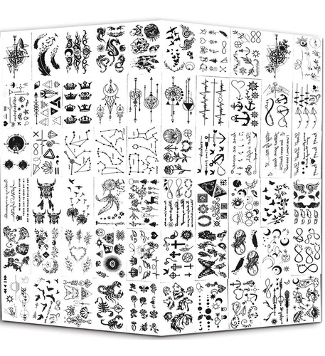 Yazhiji Tiny Tatuajes Temporales Impermeables 60 Hojas