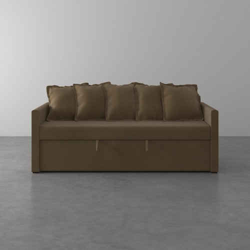 Imagem 1 de 6 de Sofa-cama De 2 Lugares Emily De Suede Taupe 200cm