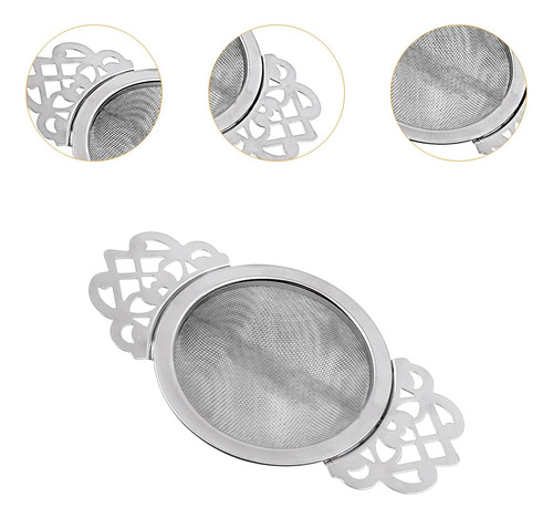 Filete De Té De Malla De Malla Tefter Metal Práctico Plata