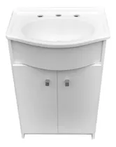 Comprar Mueble para baño Tioso Hogar Clásico dos puertas de 51cm de ancho, 78.5cm de alto y 37cm de profundidad con bacha y mueble color Blanco con tres agujeros para grifería Tioso Hogar