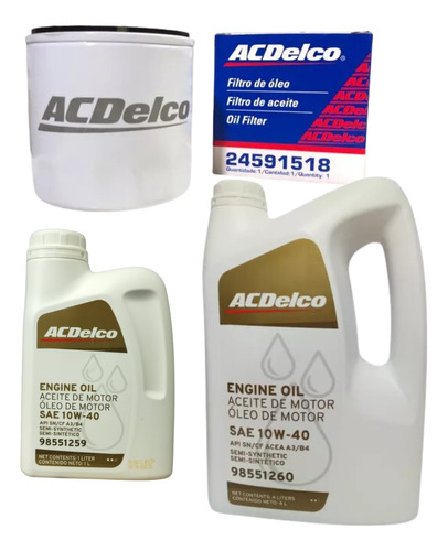 Filtro Aceite Chevrolet Meriva 1.8 + Aceite Semisint Acdelco