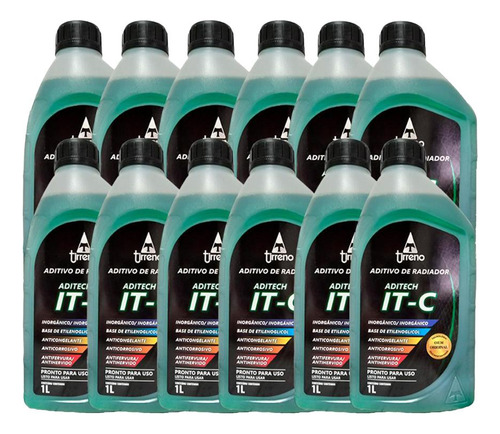 Kit 12 Litros Aditivo Radiador Pronto Uso Homologado It-c