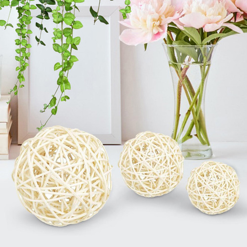 Bolas De Mimbre De Ratán, Adorno Artesanal, 10cm 7cm 6cm